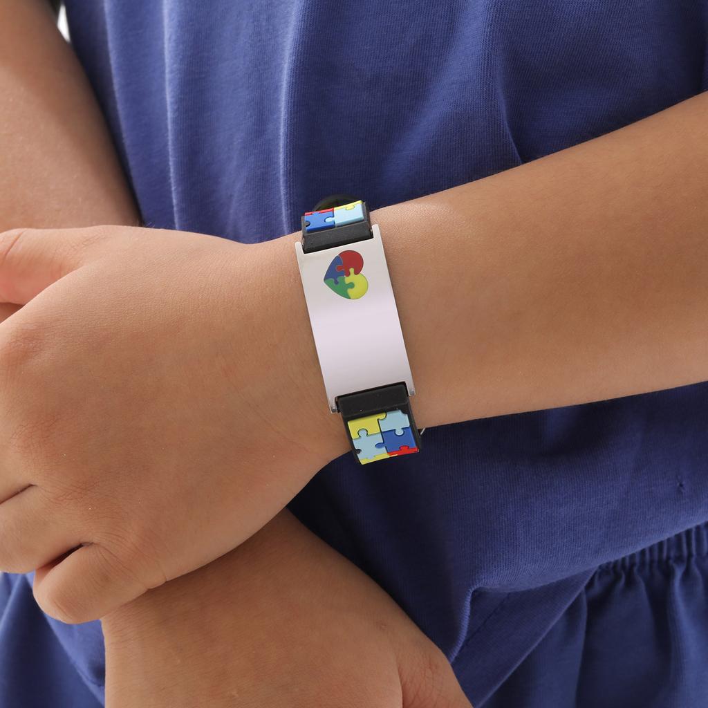 Gratis graveren Autisme Armbanden Voor Kinderen Meisjes Jongens, personaliseer Medische Armband, anti-verlies Niet-verbale Kinderen Noodgeval Sieraden