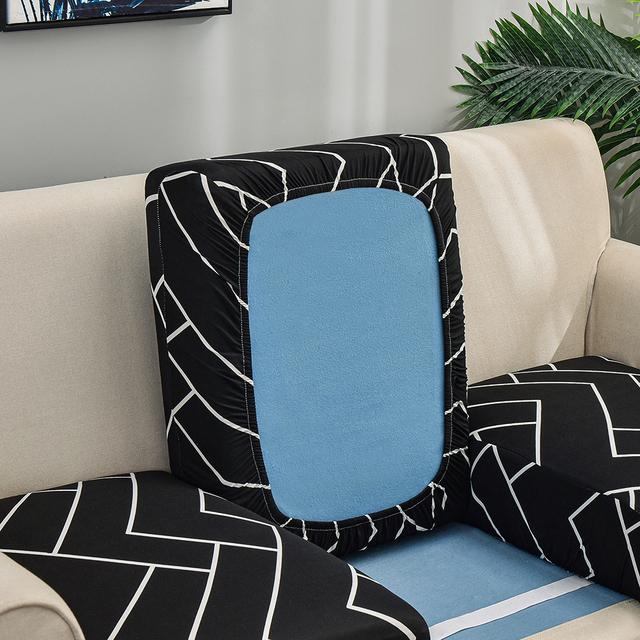 Square Lattice Printed Sofa Chair Seat Cushion Cover Elastic Sofa Slipcovers Designed For Household Pets Protector L Shape Anti -Dust Machine