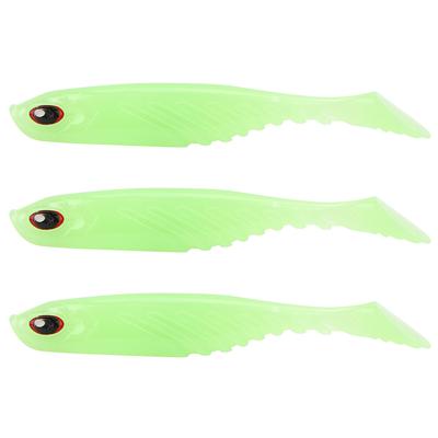 3 Stück Angelköder T-Schwanz Künstliche Angelköder Lebensechter Weicher Paddelschwanzköder 105mm 9.2g Leuchtende Farbe