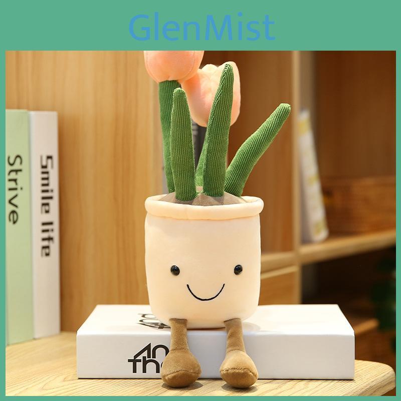 Plush Succulent Plant Series Tulip Plush Toy With Cartoon Design For Living Room Decor