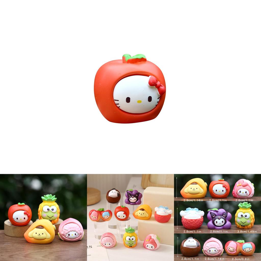 9pcs My Melody Creative Fruit Model Ornament Set For Kids And Collectors