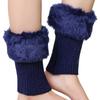 Toppere de iarnă pentru cizme din blană artificială și tricot pentru femei cu manșete tricotate confortabile