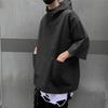 Men's Korean Retro Hong Kong Style Hooded Short-Sleeve Sweatshirt