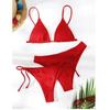 New Bikini Threepiece Swimsuit Women's Split Swimsuit Solid Color Sexy Suspender
