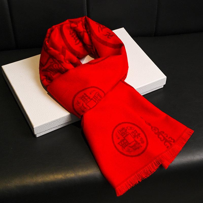 Scarf for men and women, warm in autumn and winter, red scarf.