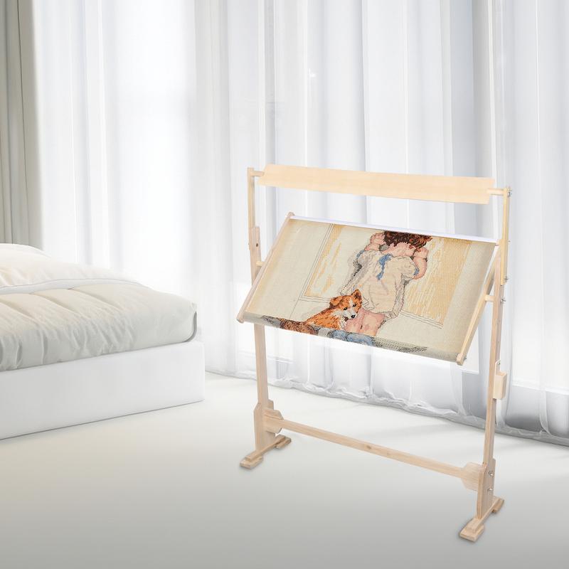 Large Adjustable Floor Embroidery Stand, Professional Craft Embroidery Hoop Holder, Freestanding Sewing Frame for Tapestry