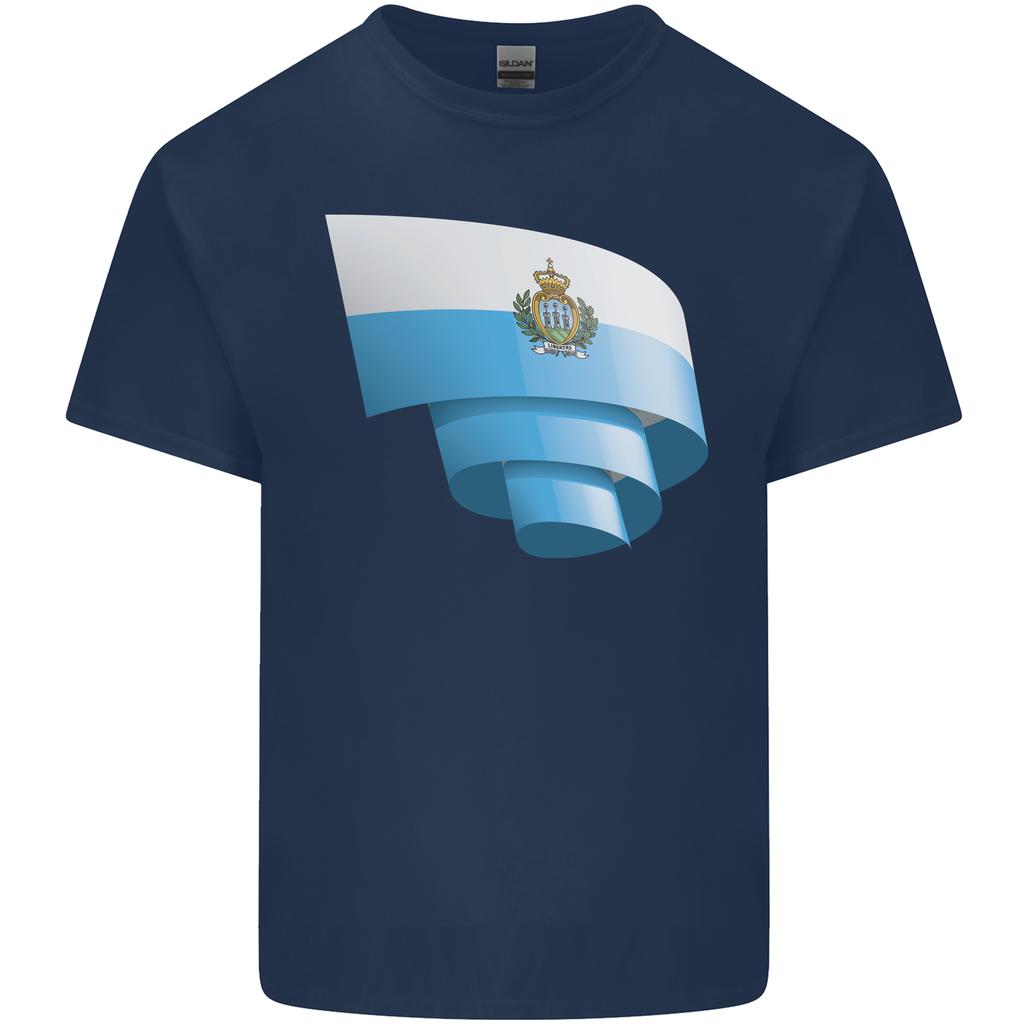 Curled San Marino Flag Sammarinese Day Football Unisexs Light Cotton TShirt