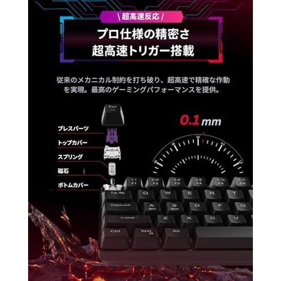 MageGee Rapid Trigger Keyboard 68 Keys English Layout Wired RGB 60 Size Gaming Magnetic Switch Mechanical Ultra-Fast 1.4mm Actuation 8000Hz Polling