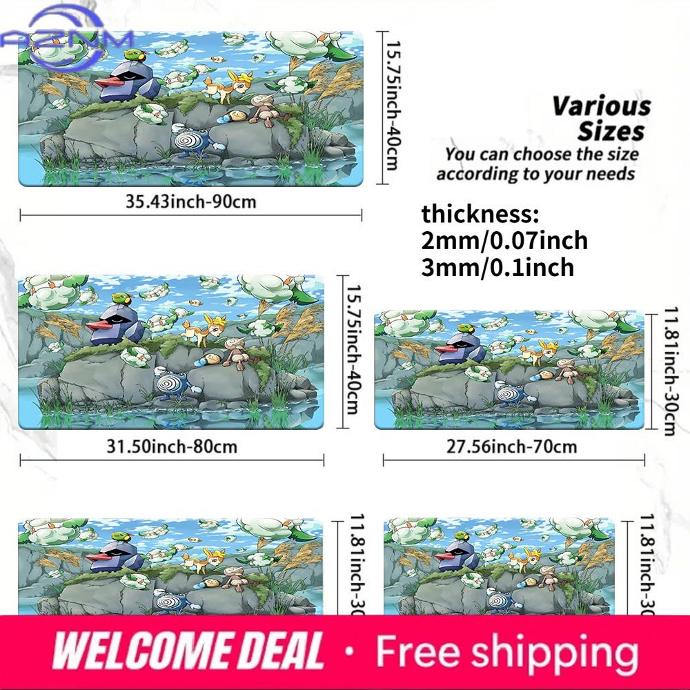 Pokemon Nature Scene NonSlip Washable Gaming Desk Mat 30x80x0.2cm