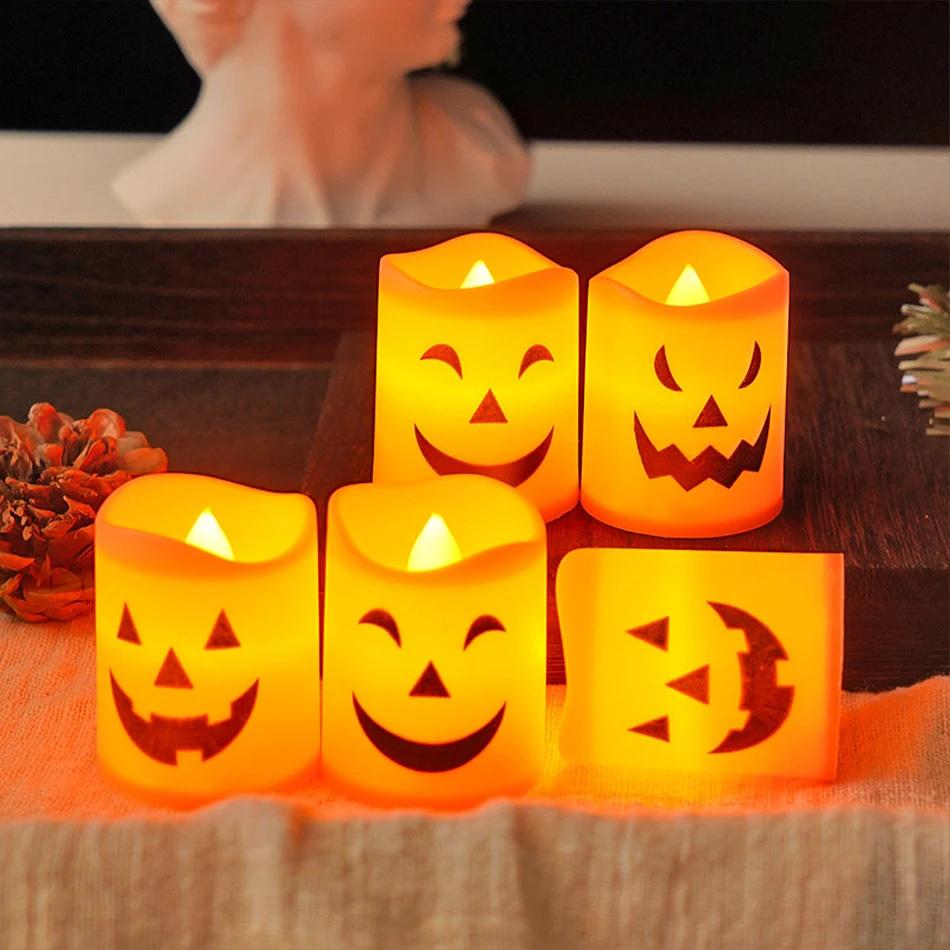 Pumpkin Lantern Spooky Holiday Ghost Facial Lamp Children Present Designed For Balcony Bedroom Garden Spooky Holiday Celebration Decoration