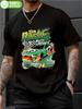 100% Cotton Racing Graphic T-shirt - Breathable Streetwear Tee with Cosmic Speed Design