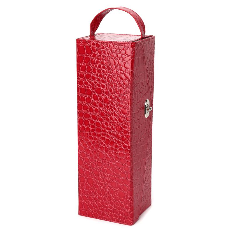 Portable Red Wine Packaging Gift Box New Year Wedding Christmas Party Decor Foldable Leather Red Wine Storage Case Accessory