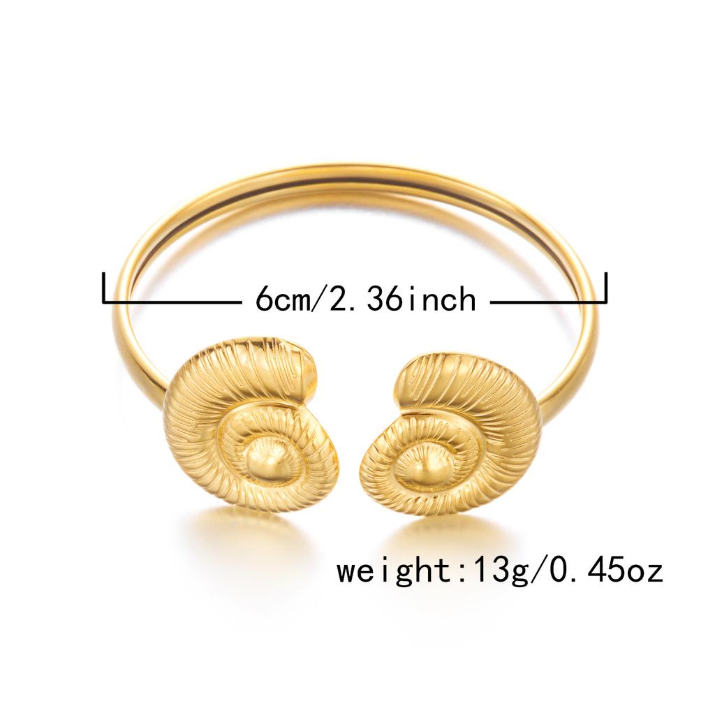 Women's Dainty Spiral Stainless Steel Cuff Bracelets Multilayer Shell Starfish Open Bangle Summer Beach Jewelry Gift