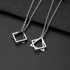 New Geometry Interlocking Square Triangle Male Pendant for Men Zinc Alloy Modern Trendy Geometric Stacking Streetwear Necklace