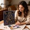 Constellation Themed Craft Kit 2027 Twelve Zodiac Bead Art Calendar Kit, DIY Faux Diamond Painting Wall Hanging Handmade Monthly Planner Calendar,