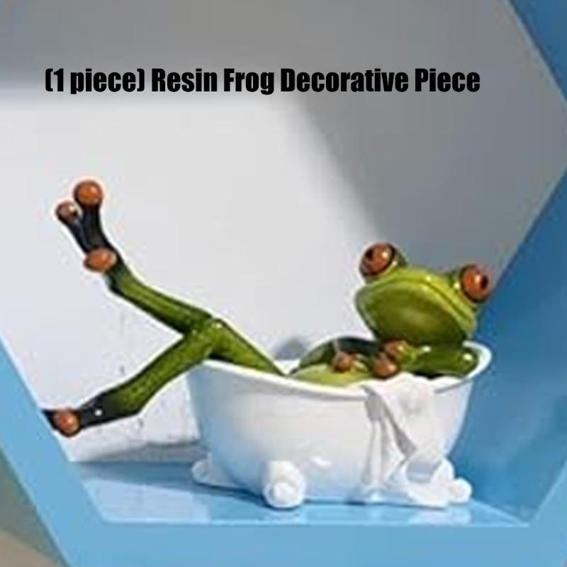Whimsically Funny Resins Frogs Figurine Cartoon Animal Statue Collectible Ornament for Home Office Desktop Shelf Decors