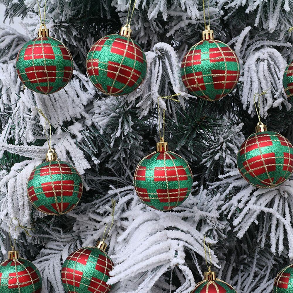 6pcs Painted Christmas Balls Pendant Shatterproof Christmas Gift Balls  Hotel Mall