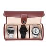 Soporte Enrollable para Relojes Cilíndrico de 3 Compartimentos Vitrina para Relojes de Pulsera Caja de Almacenamiento para Joyas Regalo (marrón)