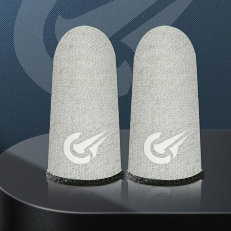 Breathable Silver Fiber Touch Display Finger Covers 360 Degree Fit Anti Slip Gaming Accessories for Mobile Devices 2pcs