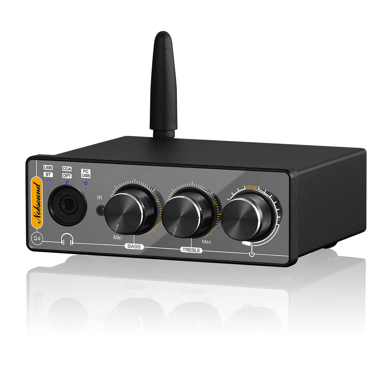 

Nobsound Q4 192K Mini Bluetooth 5.0 Stereo Receiver, USB DAC Player, COAX/OPT D/A Audio Converter, Headphone Amplifier (Q4)