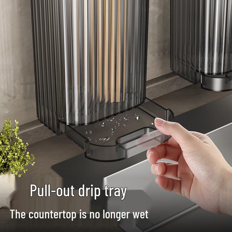 Wall-Mounted Chopstick Holder & Storage Basket