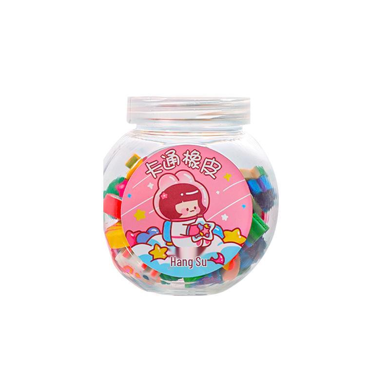 Bottled Mini Eraser Set - Kindergarten Back-to-School Gift, Animal & Fruit Designs, Cute Cartoon Stationery