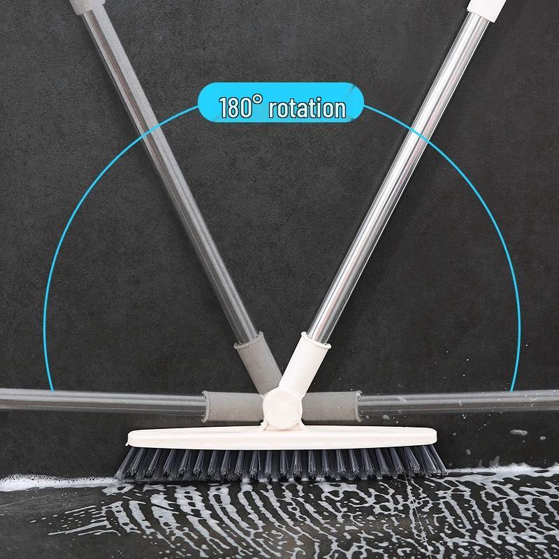 Stiff Bristle Floor Brush with Long Handle for Bathroom and Tile Grout Cleaning