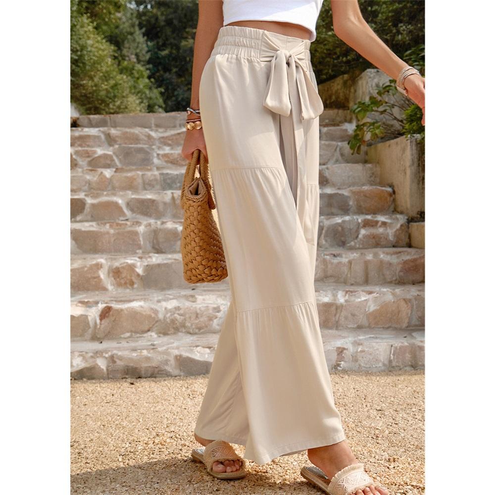 Women's casual pants loose solid color wide-leg pants
