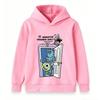 Stylish long sleeve kids hoodie with lovely monster character print, comfortable loose cut, great for school wear and weekend family outdoor trips.