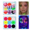 Bright Color Honey Skin Water Activated Liner UV Light Neon Pastel Shadow Palette Festival Makeup Responsive 9 Colors, 1pcs 9 Colors, 1 Piece