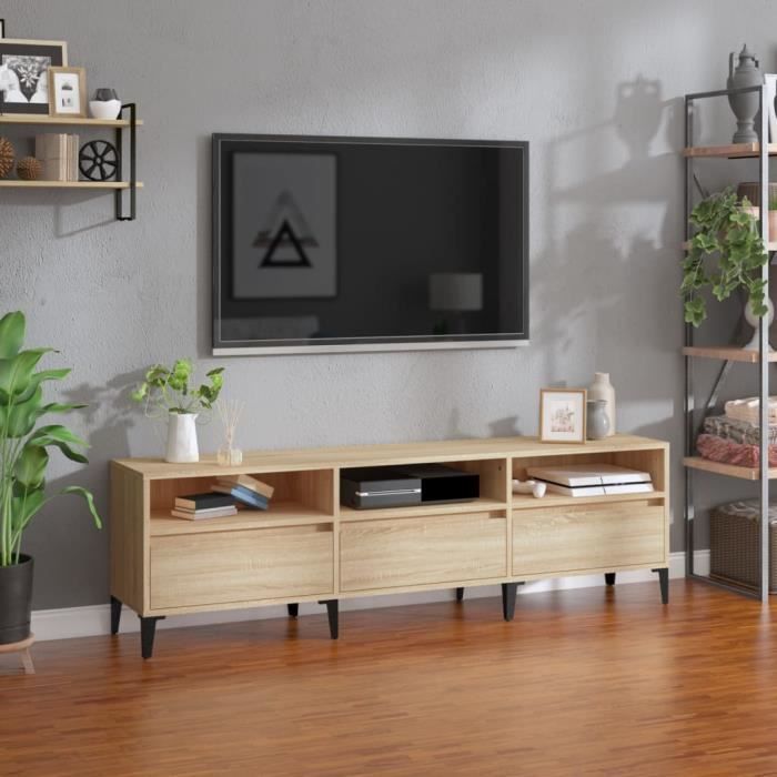 VidaXL Meuble TV chêne sonoma 150x30x44,5 cm bois d'ingénierie 831920