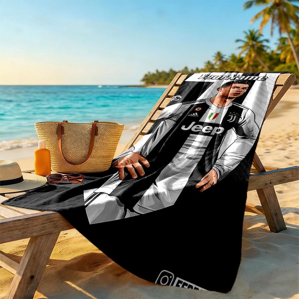Juventus Personalized Name Beach Towel Super Soft & Absorbent Suitable for Sports Travel Swimming Yoga Bathroom Beach And Pool