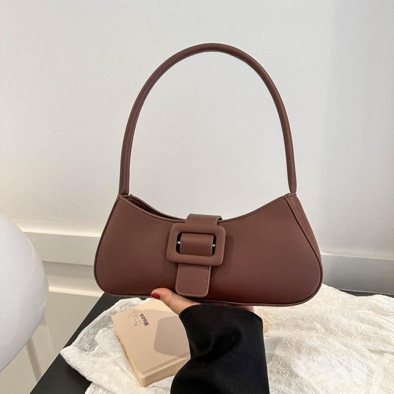 Temperament Simple and Fashionable Solid Color Small Bag Women's 2025 Summer New Foreign Style Shoulder Armpit Bag Solid Color Small Square Bag
