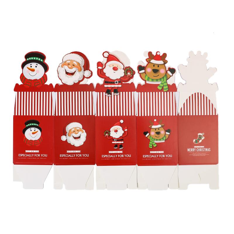 4pcs Christmas Candy Gift Box Chocolate Cookie Apple Packaging Box Santa Claus Bags Christmas Decorations for Home New Year 2025