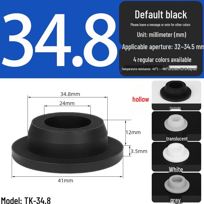Black High-Temperature Resistant T-Shaped Silicone Stopper - Round Hole Rubber Gasket & Shock-Absorbing Blind Plug