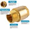 Durable BSPP Thread Brass Check Valve Male To Mal 1/2" 3/4" 1" One Way Valve Male To Male Pipe Check Valve