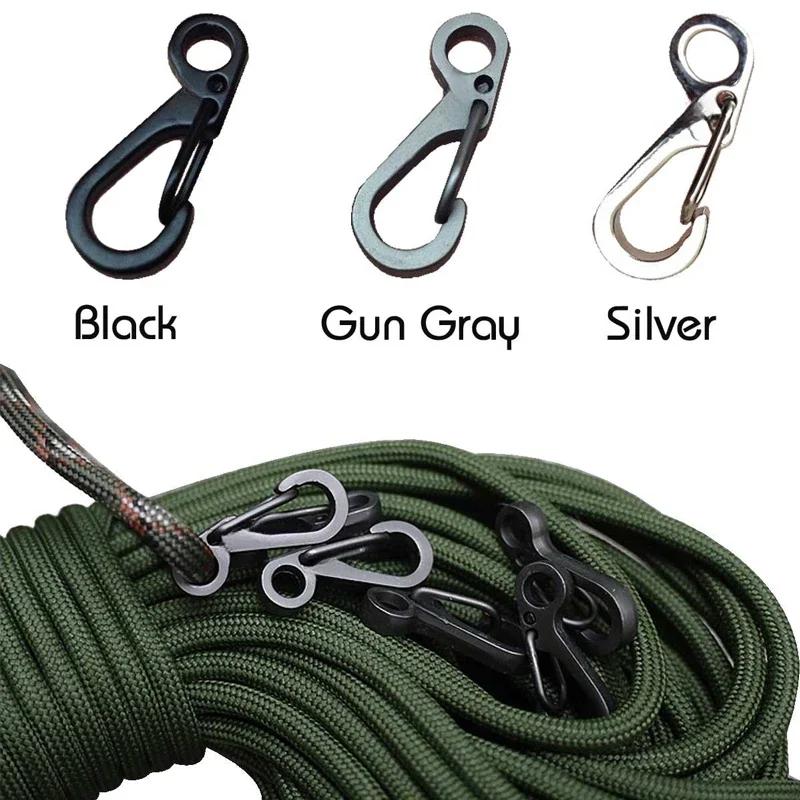 10Pcs EDC Survival Climbing SF Spring Backpack Clasps Keychain Mini Carabiner Paracord Gear Hooks Key Chain Camping Tools