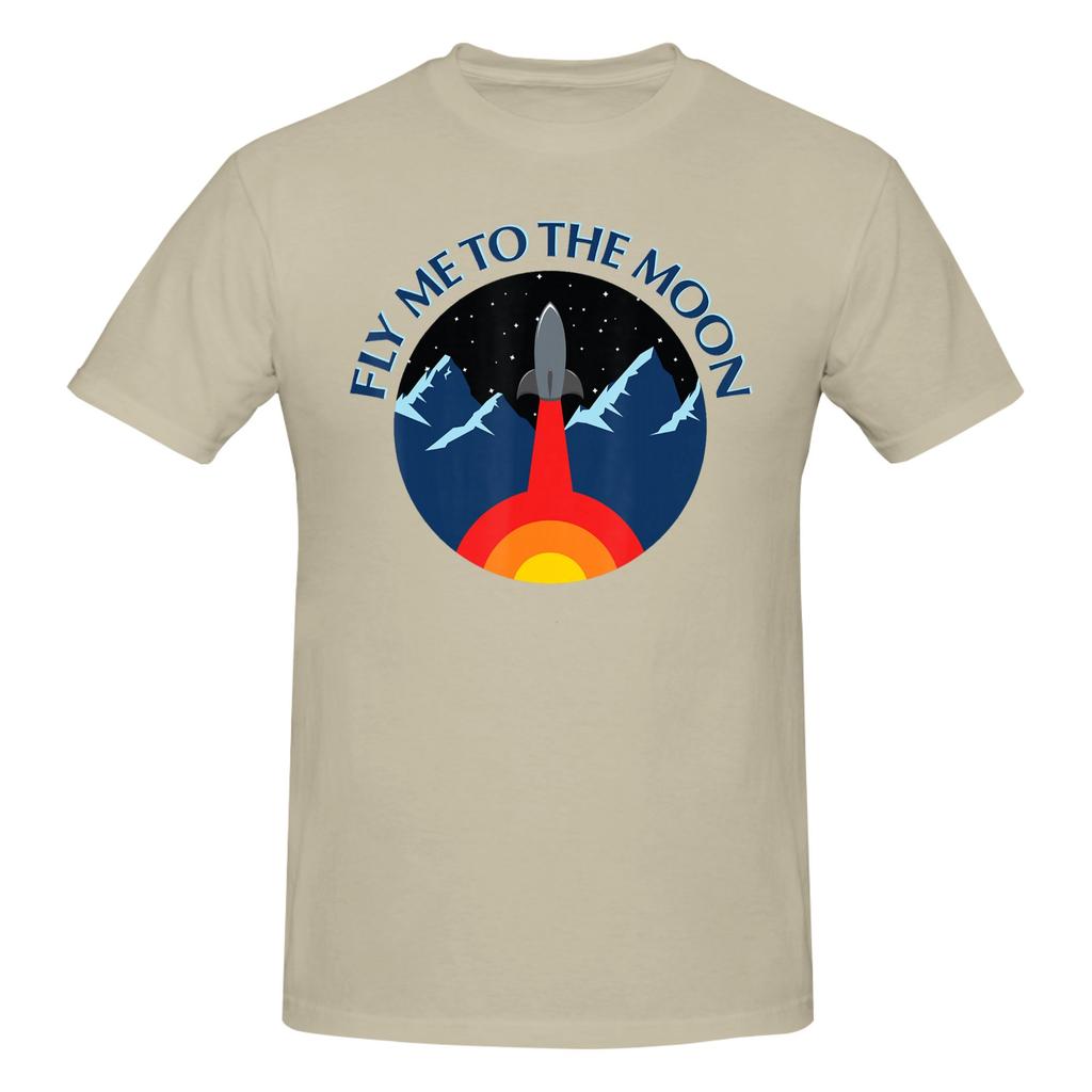 1 Piece Rocket Art Funny 100 Cotton Tshirt Fly To The Moon Tops Tees For Unisex