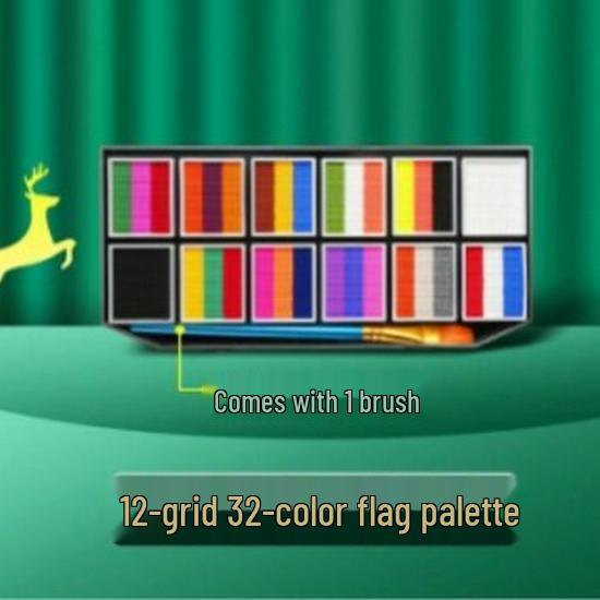 MengHui 12-Color Kids' Face Paint Set - Water-Soluble Body & Stage Makeup