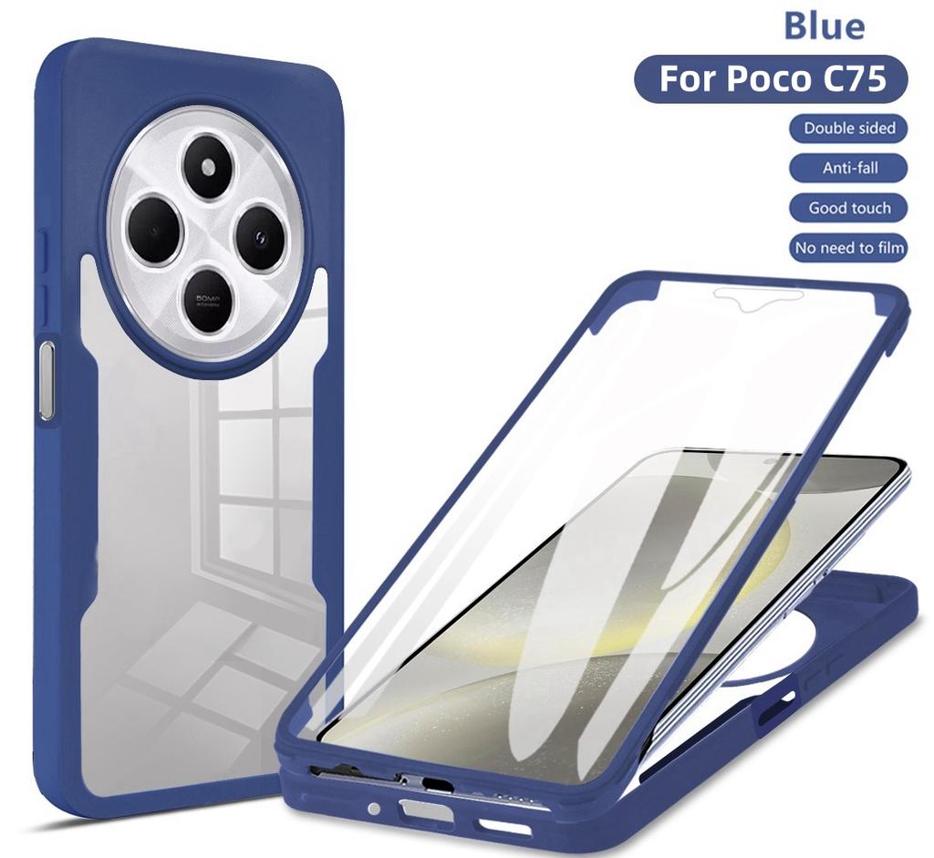 Etui Dla Xiaomi Poco C75 360 Pełna Ochrona Etui na Telefon Dla Pocco Poko Little C75 C 75 PocoC75 Przezroczyste Ekran Z Osłoną Zderzaka