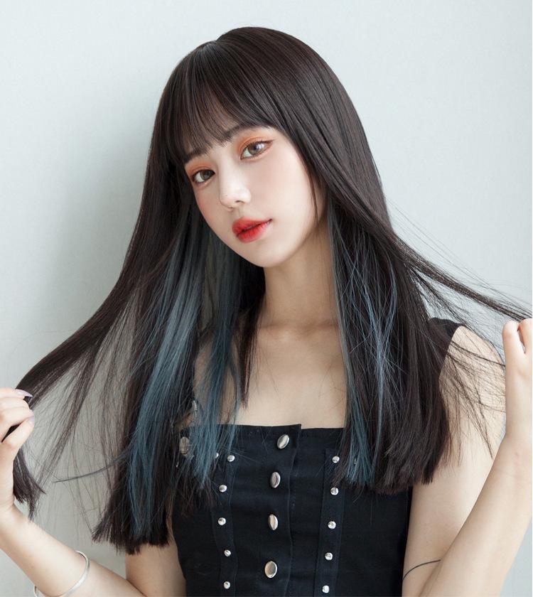 Dámská dlouhá kudrnatá paruka s přirozenými melíry a stylem hruškového květu