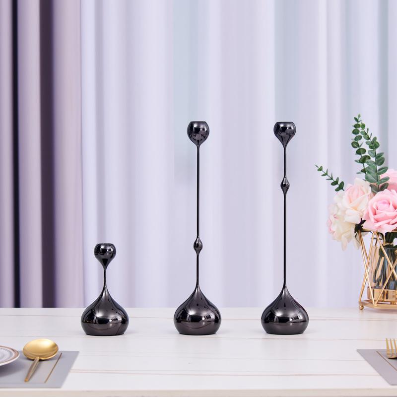 INS Water Drop Candlestick Metal Candle Holder Nordic Romantic Atmosphere Home Decorations Wedding Photography Props (NO Candle)