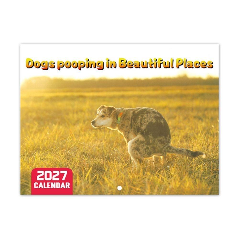 Monthly Layout Wall Calendar Wall Hanging Dogs Pooping Calendar New Agenda Schedule Organizer  Home