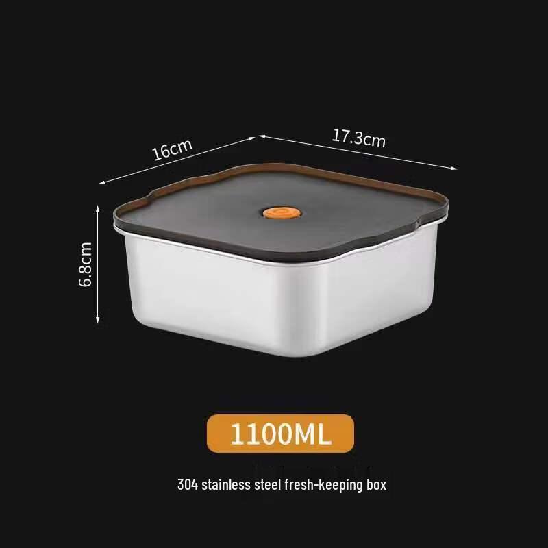 UOSU 304 Stainless Steel Square Sealed Food Container