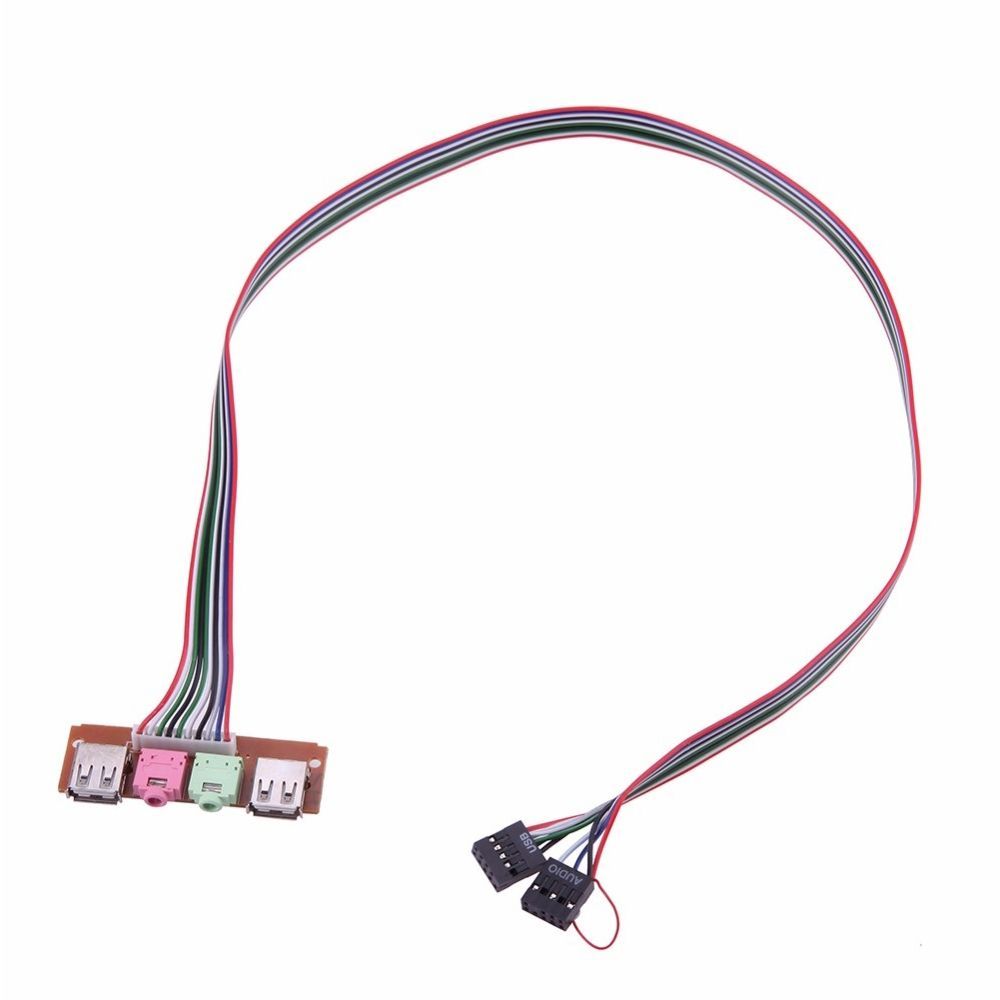 

Cable 6.8CM 2 USB Ports Front Panel Audio Jacks Port Computer Case Panel Motherboard Expansion Card 1