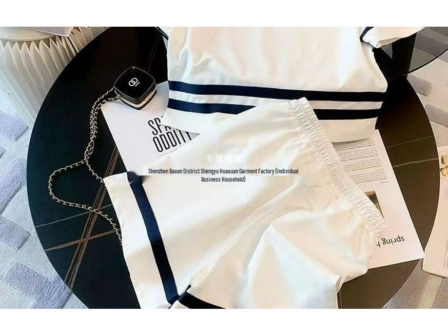 2024 Damen Koreanischer Stil Lässiges Sommer Sportbekleidungs-Set: Lockere zweiteilige Shorts gegen das Altern