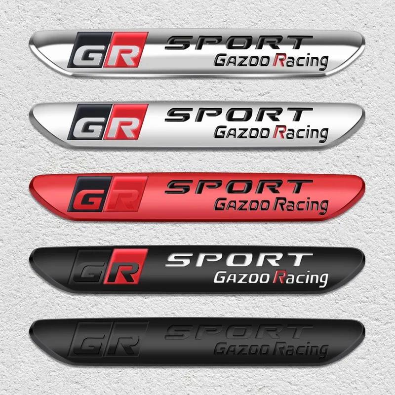 1PCS GR Sport GAZOO logo Racing Badge Metal Car Stickers Side Body Fender Decal For Toyota TRD Yaris Camry JTYS5UY5 Corolla Vios Prius 86