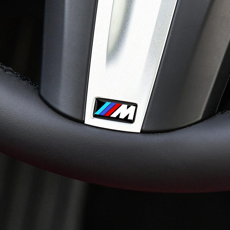 6/10pcs Car Steering Wheel Decoration Center Hub Cap Emblem Badge DIY Sticker Accessories For BMW M E46 E90 E60 F30 E39 E36