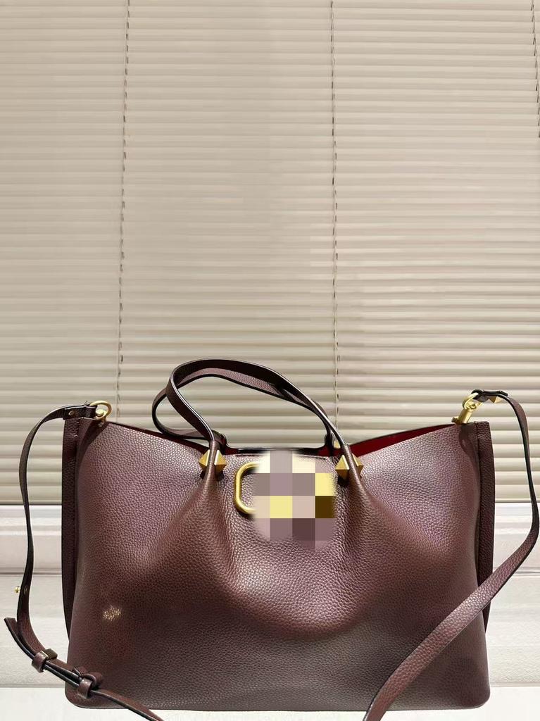 Bolsa de mano grande de ante felpudo casual vintage para ir al trabajo, portátil, de compras, con remaches, bandolera, cesta de verduras para niño y madre
