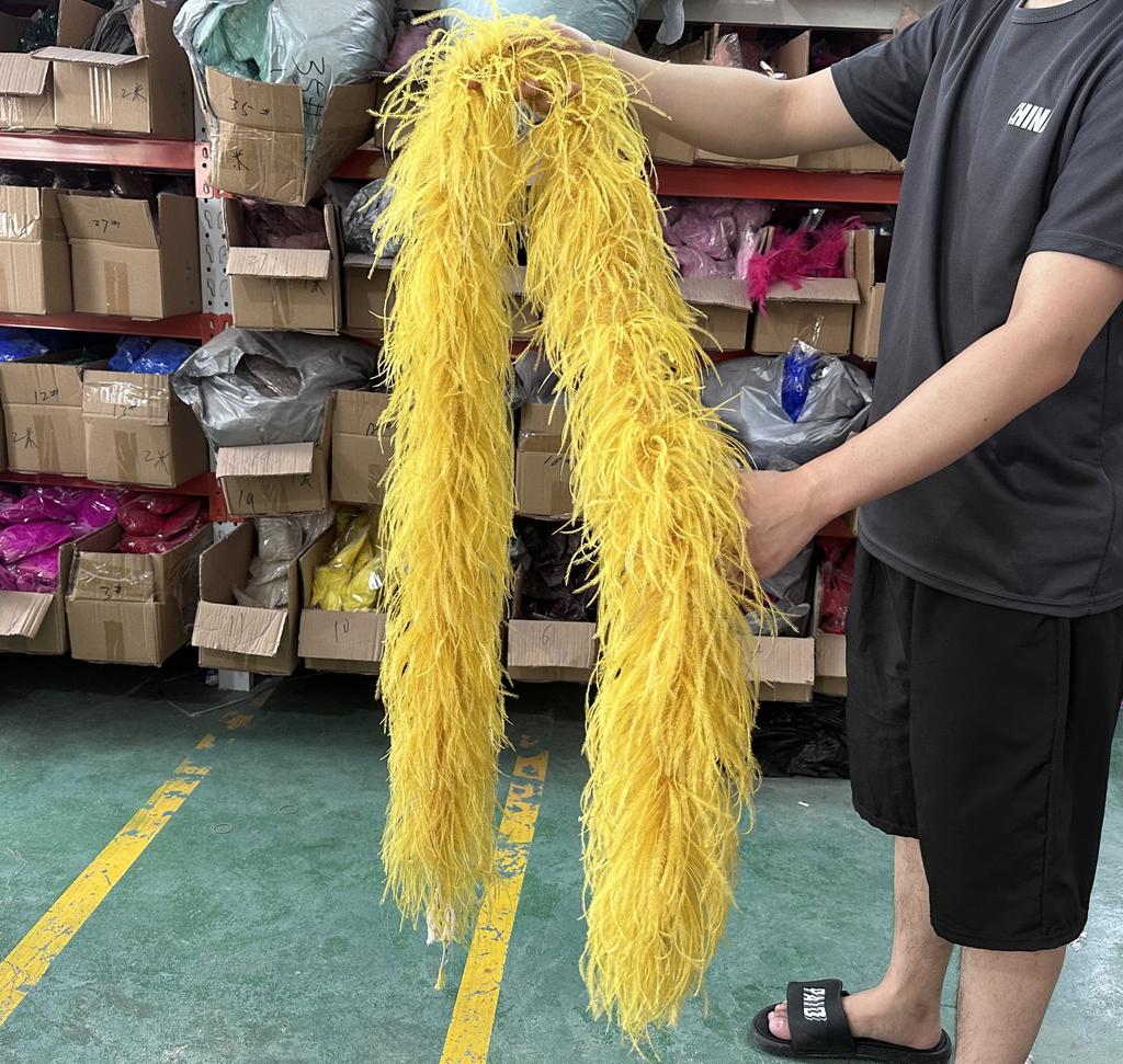 DIY 2M Blue Feathers Boa Ostrich Plumes Shawl 1/2/3/4/6Ply Wedding Drees Decoration Accessory Soft Fluffy Plume For Crafts White Boa